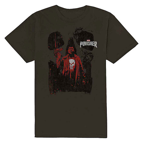 The Punisher tričko, Punisher Red Outline Charcoal Grey, pánské