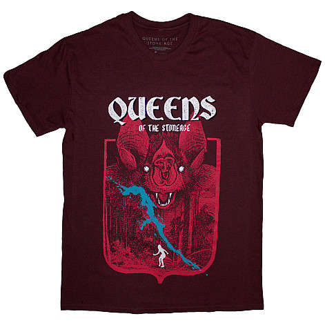 Queens of the Stone Age tričko, Bat Maroon Red, pánské