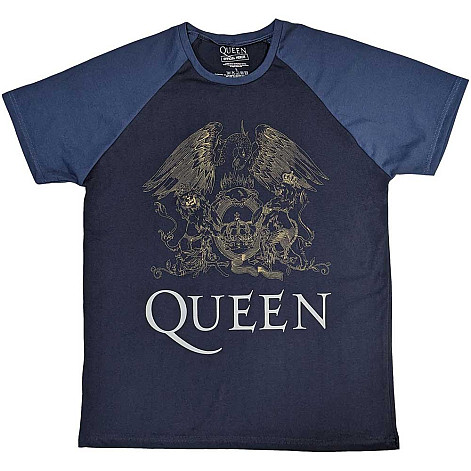 Queen tričko, Crest Navy Blue & Denim Blue, pánské
