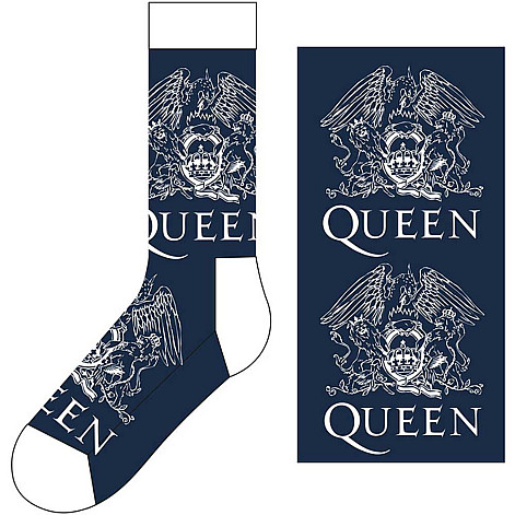 Queen ponožky, White Crests, unisex - velikost 7 až 11 (41 až 45)