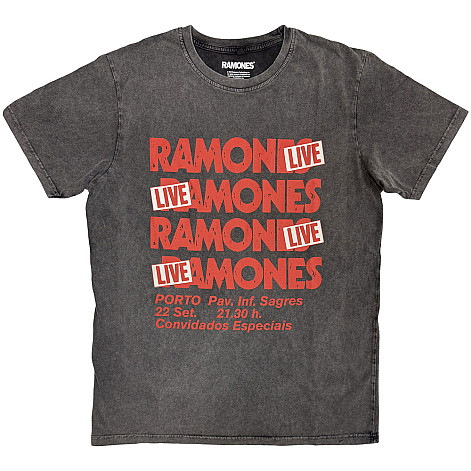 Ramones tričko, Concert Stone Wash Charcoal Grey, pánské