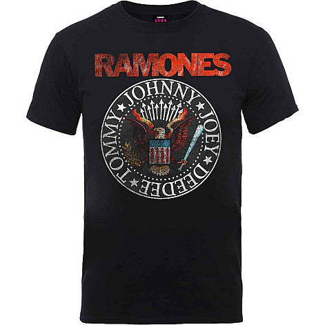 Ramones tričko, Vintage Eagle Seal Black, pánské