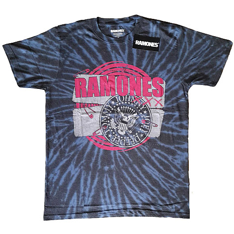 Ramones tričko, Punk Patch Dip Dye Wash Blue, pánské