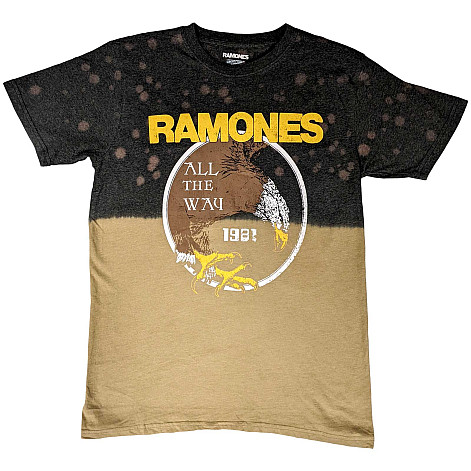 Ramones tričko, All The Way Dip Dye Wash Black, pánské