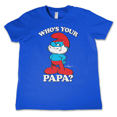 The Smurfs tričko, Who's Your Papa? Kids Blue, dětské