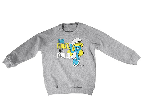The Smurfs mikina, Blue, Blonde & Proud Sweatshirt Grey, dětská
