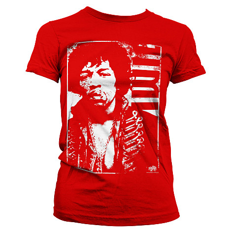 Jimi Hendrix tričko, Distressed Red, dámské