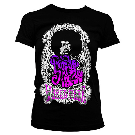 Jimi Hendrix tričko, Purple Haze World Tour Black, dámské