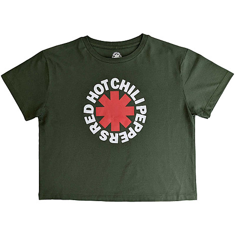 Red Hot Chili Peppers crop tričko, Classic Asterisk Green, dámské