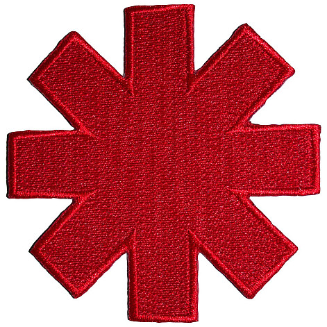 Red Hot Chili Peppers tkaná nažehlovačka PES 75 x 75 mm, Asterisk Cut-Out Red Border
