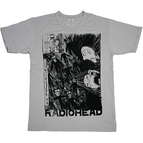 Radiohead tričko, Scribble Organic Grey, pánské