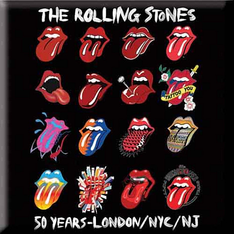Rolling Stones magnet na lednici 75mm x 75mm, Tongue Evolution