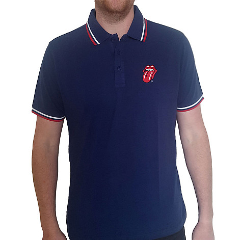 Rolling Stones tričko, Classic Tongue Polo Navy, pánské