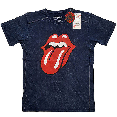 Rolling Stones tričko, Classic Tongue Snow Washed Blue, pánské