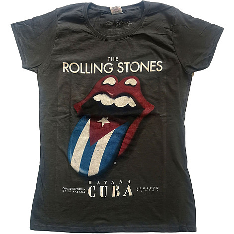 Rolling Stones tričko, Havana Cuba Girly Grey, dámské