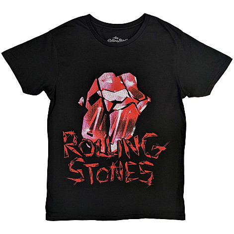 Rolling Stones tričko, Hackney Diamonds Cracked Glass Tongue Black, pánské