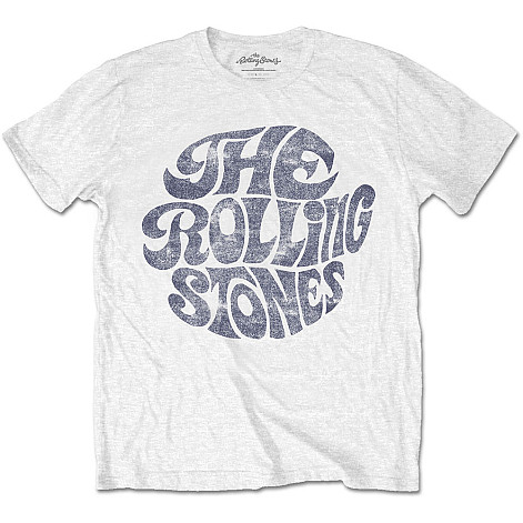 Rolling Stones tričko, Vintage 70s Logo White, pánské