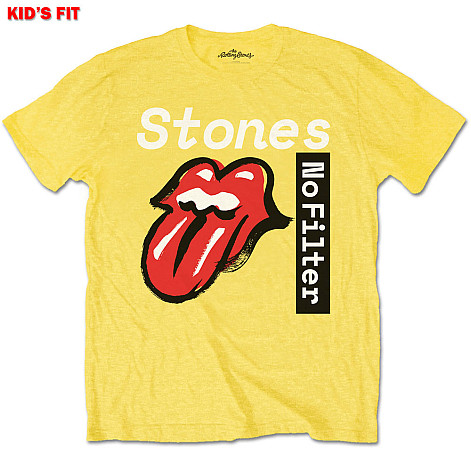 Rolling Stones tričko, No Filter Text Yellow, dětské