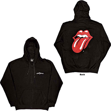 Rolling Stones mikina, Classic Tongue Zipped BP Black, pánská