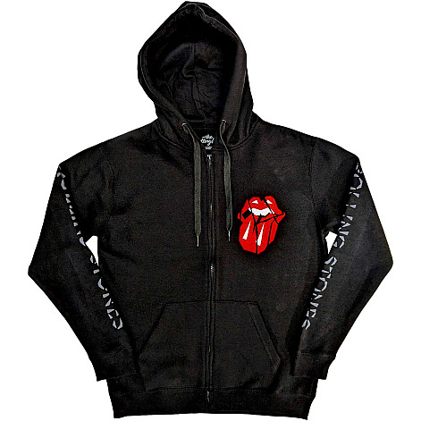 Rolling Stones mikina, Hackney Diamonds Shattered Tongue Zipp Black, pánská