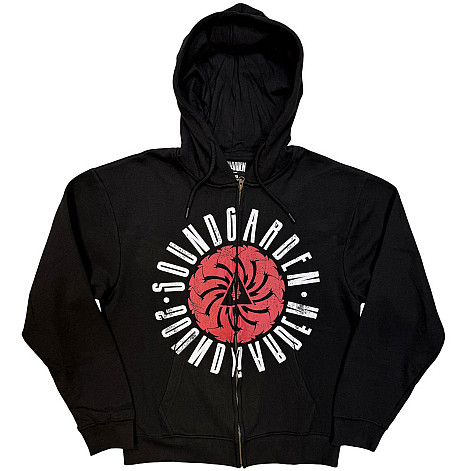 Soundgarden mikina, Circle Logo Zipped Black, pánská