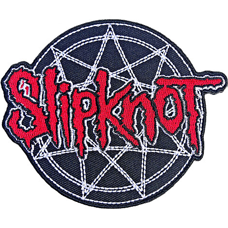 Slipknot nášivka 84 mm, Red Logo Over Nonogram