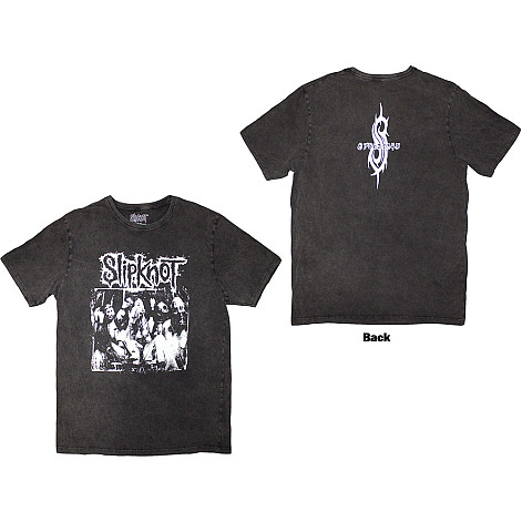 Slipknot tričko, Album Splatter Stone Wash BP Charcoal Grey, pánské