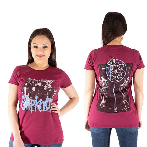 Slipknot tričko, Goat Logo Demon Girly BP Maroon Red, dámské