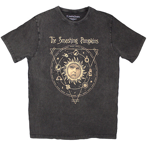 Smashing Pumpkins tričko, Celestial Sun Stone Wash Charcoal Grey, pánské