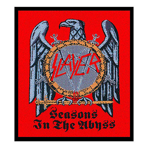Slayer tkaná nášivka PES 100 x 95 mm, In The Abyss Eagle Red