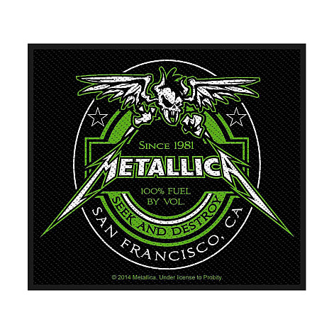 Metallica nášivka 100 x100 mm, Fuel