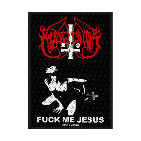 Marduk tkaná nášivka PES 100x50 mm, Fuck Me Jesus