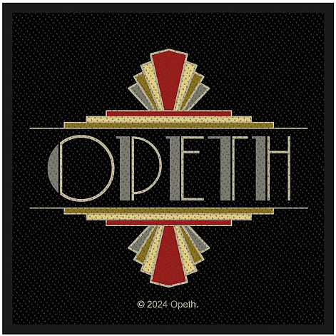 Opeth tkaná nášivka PES 100x100 mm, Art Deco Logo