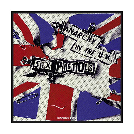 Sex Pistols tkaná nášivka PES 100x100 mm, Anarchy in the UK