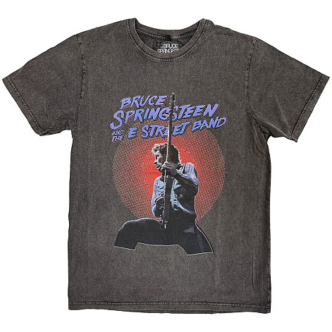 Bruce Springsteen tričko, Live Photo Stone Wash Charcoal Grey, pánské
