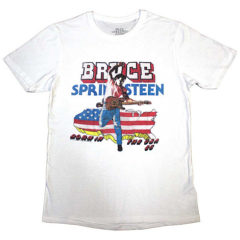 Bruce Springsteen tričko, Born in The USA '85 White, pánské