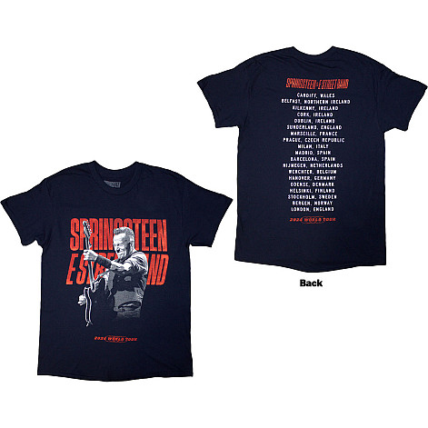 Bruce Springsteen tričko, Tour '24 Guitar Photo BP Navy Blue, pánské