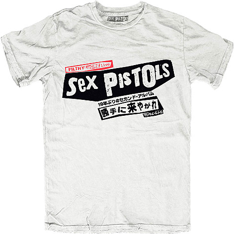 Sex Pistols tričko, Filthy Lucre Japan BP White, pánské