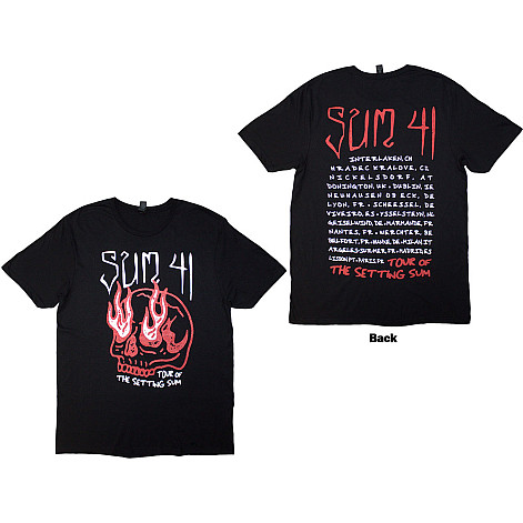 Sum 41 tričko, Tour '24 Skull BP Black, pánské