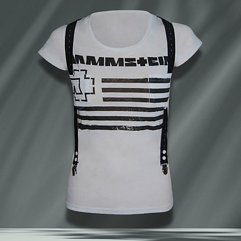 Rammstein tričko s kšandami, Suspender White, dámské