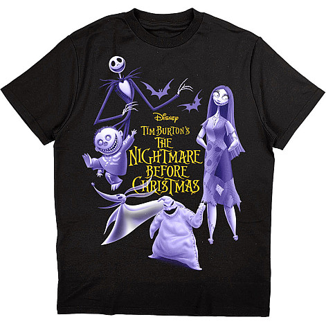 The Nightmare Before Christmas tričko, Purple Characters Black, pánské