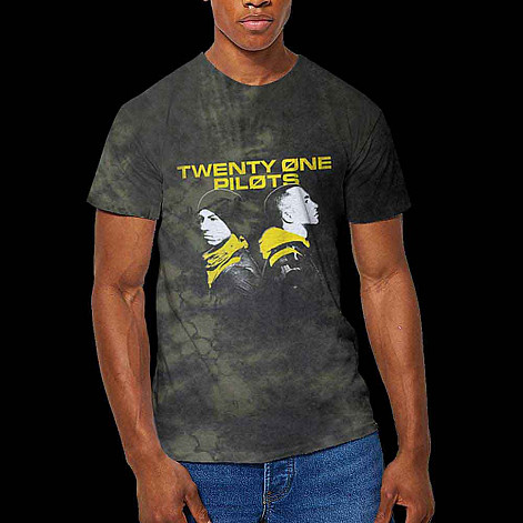 Twenty One Pilots tričko, Back To Back Dip Dye Wash Green, pánské