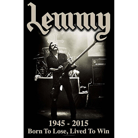 Motorhead textilní banner 68cm x 106cm, Lemmy Lived To Win