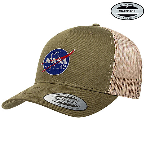 NASA kšiltovka, NASA Insignia Premium Trucker Olive Khaki Onesize, unisex