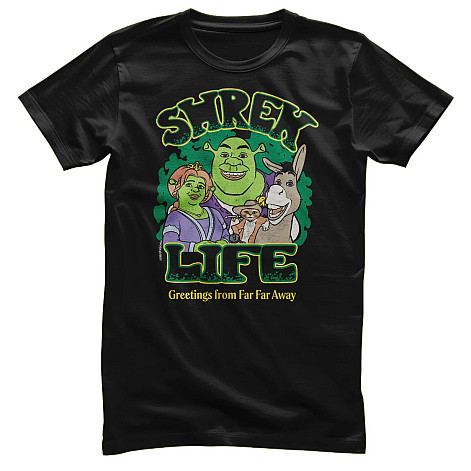Shrek tričko, Greeting from Far Far Away Black, pánské
