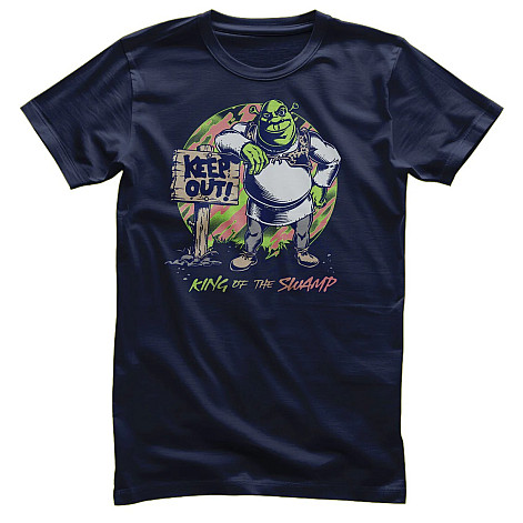 Shrek tričko, KEEP OUT - King Of The Swamp Navy Blue, pánské