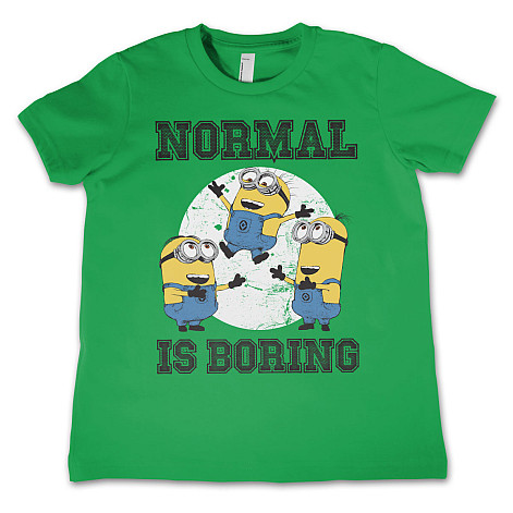 Despicable Me tričko, Normal Life Is Boring Kids Green, dětské