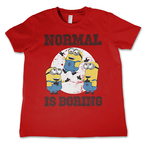 Despicable Me tričko, Normal Life Is Boring Kids Red, dětské