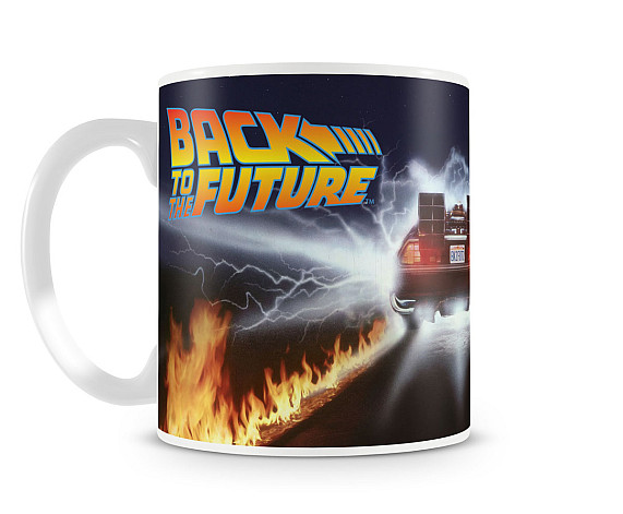 Back to The Future keramický hrnek 250 ml, Delorean Fire Tracks