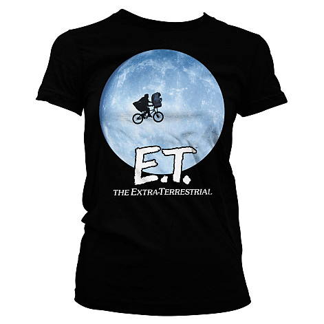 E.T. Mimozemšťan tričko, Bike In The Moon Girly Black, dámské